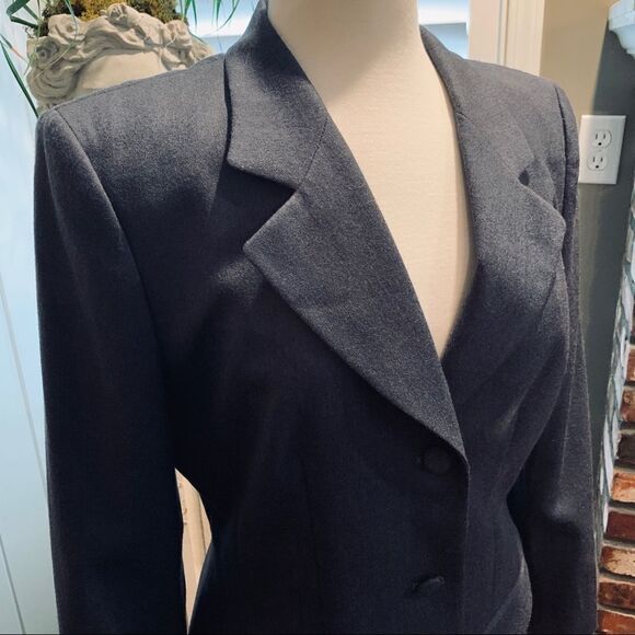 Vintage Liz Claiborne Gray Wool Blazer - Picture 2 of 8